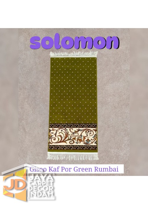 Sajadah Imam  Solomon  motif Gisoo Kaf Por Green Rumbai ukuran 60 x 120 cm & 60 x 150 cm